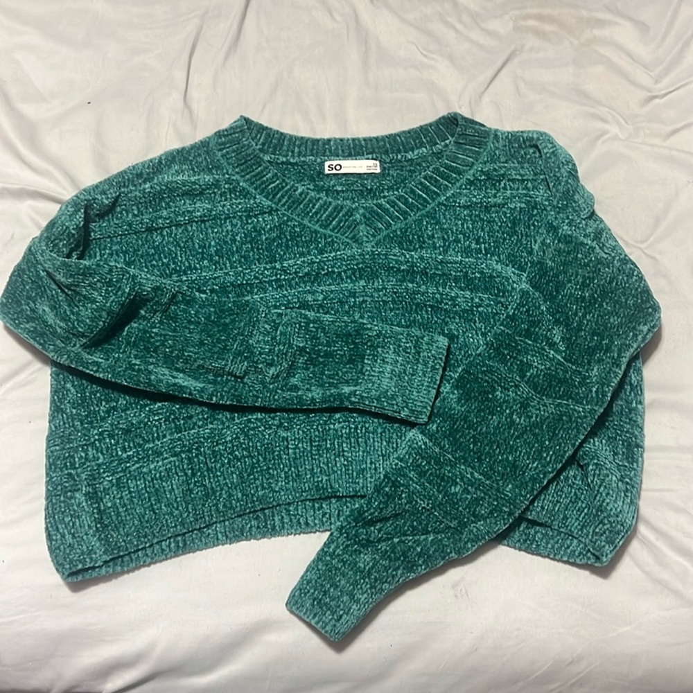 Green Cropped Sweater